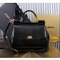 Authentic quality- Dolce Gabbana Large Sicily Handbag in black iguana-print calfskin 