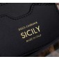Authentic quality- Dolce Gabbana Large Sicily Handbag in leopard-print polished calfskin 
