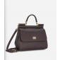 Authentic quality- Dolce Gabbana Large Sicily Handbag in in Dauphine leather-Bordeaux