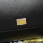 Authentic quality- Dolce Gabbana Large Sicily Handbag in in Dauphine leather -Black