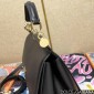 Authentic quality- Dolce Gabbana Large Sicily Handbag in in Dauphine leather -Black