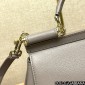 Authentic quality- Dolce Gabbana Large Sicily Handbag in in Dauphine leather -Grey