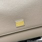 Authentic quality- Dolce Gabbana Large Sicily Handbag in in Dauphine leather -Grey
