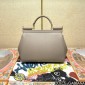 Authentic quality- Dolce Gabbana Large Sicily Handbag in in Dauphine leather -Grey