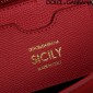 Authentic Quality- Dolce Gabbana Large Sicily Handbag in in Dauphine leather-Red 