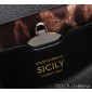 Authentic quality- Dolce Gabbana Medium Sicily Handbag in in Dauphine leather -Black