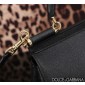 Authentic quality- Dolce Gabbana Medium Sicily Handbag in in Dauphine leather -Black