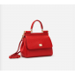 Authentic quality- Dolce Gabbana Medium Sicily Handbag in in Dauphine leather -Red