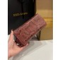 Authentic quality- Dolce Gabbana Medium Sicily Handbag  in python skin-Pink