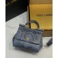 Authentic quality- Dolce Gabbana Medium Sicily Handbag  in python skin-Light blue