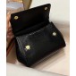 Authentic quality- Dolce Gabbana Medium Sicily Handbag in in iguana-print calfskin-Black