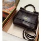 Authentic quality- Dolce Gabbana Medium Sicily Handbag in in iguana-print calfskin-Bordeaux