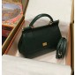 Authentic quality- Dolce Gabbana Medium Sicily Handbag in in iguana-print calfskin-Dark green