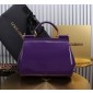 Authentic quality- Dolce Gabbana Medium Sicily Handbag in Polished Calfskin-Purple