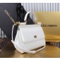 Authentic quality- Dolce Gabbana Medium Sicily Handbag in Polished calfskin -White