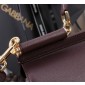Authentic Quality- Dolce Gabbana Elongated Sicily handbag in Dauphine Calfskin- Bordeax