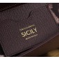 Authentic Quality- Dolce Gabbana Elongated Sicily handbag in Dauphine Calfskin- Bordeax