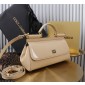Authentic quality- Dolce Gabbana Elongated Sicily Handbag in Polished calfskin-Beige