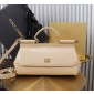Authentic quality- Dolce Gabbana Elongated Sicily Handbag in Polished calfskin-Beige