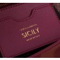 Authentic quality- Dolce Gabbana Elongated Sicily Handbag in Polished calfskin-Fuchsia