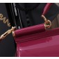 Authentic quality- Dolce Gabbana Elongated Sicily Handbag in Polished calfskin-Fuchsia