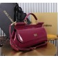 Authentic quality- Dolce Gabbana Elongated Sicily Handbag in Polished calfskin-Fuchsia