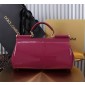 Authentic quality- Dolce Gabbana Elongated Sicily Handbag in Polished calfskin-Fuchsia