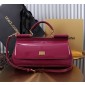 Authentic quality- Dolce Gabbana Elongated Sicily Handbag in Polished calfskin-Fuchsia