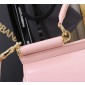 Authentic quality- Dolce Gabbana Elongated Sicily Handbag in Polished calfskin-Pink