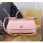 Authentic quality- Dolce Gabbana Elongated Sicily Handbag in Polished calfskin-Pink