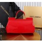 Authentic quality- Dolce Gabbana Elongated Sicily Handbag in Polished calfskin-Red