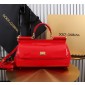 Authentic quality- Dolce Gabbana Elongated Sicily Handbag in Polished calfskin-Red