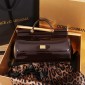 Authentic quality- Dolce Gabbana Elongated Sicily Handbag in Polished calfskin-Bordeaux