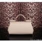Authentic Quality- Dolce Gabbana Elongated Sicily handbag in Dauphine Calfskin- Beige