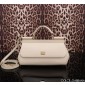 Authentic Quality- Dolce Gabbana Elongated Sicily handbag in Dauphine Calfskin- Beige