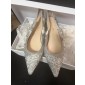 Dior Embroidery Slingback Flat, Size 40  