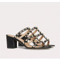 Valentino Rockstud calfskin slide sandals 6cm  , Size 35-41