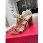 Valentino Rockstud calfskin slide sandals 6cm  , Size 35-41