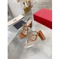 Valentino Rockstud calfskin slide sandals 6cm  , Size 35-41