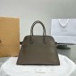 The Row Soft Margaux 15 Bag in Grained Leather-Grey